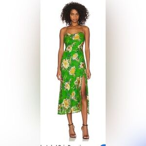 Astr the Label 
Gaia Dress in Green & Pink Floral S